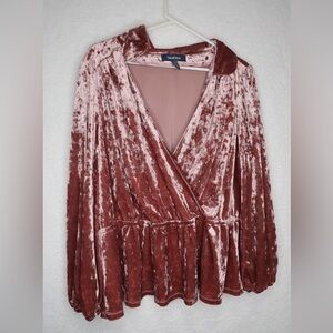 ModCloth Women’s Peak‎ of Chic Velvet V-Neck Top sz 2X business casual party